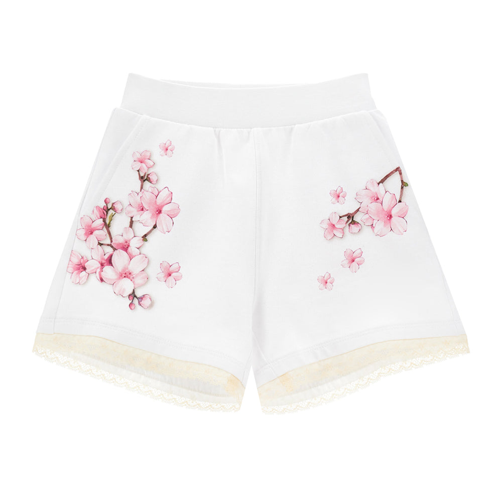 Monnalisa Flower Shorts White