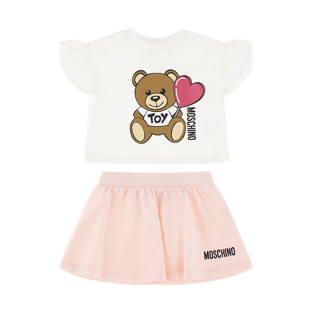 Moschino Sugar Rose T-Shirt and Skirt Set