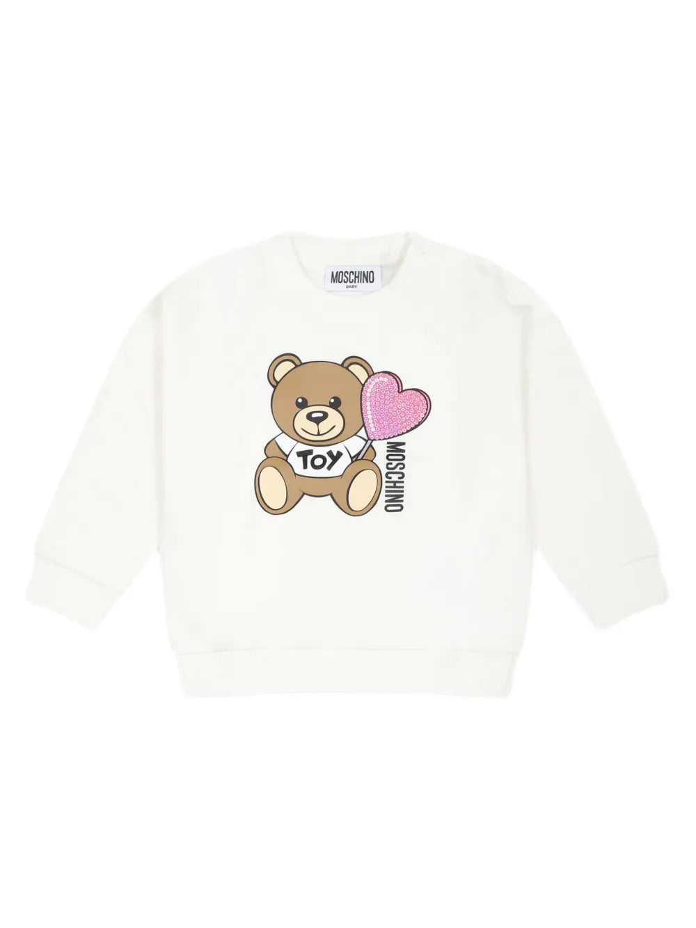 Moschino Baby Ivory Teddy Bear Logo Sweatshirt