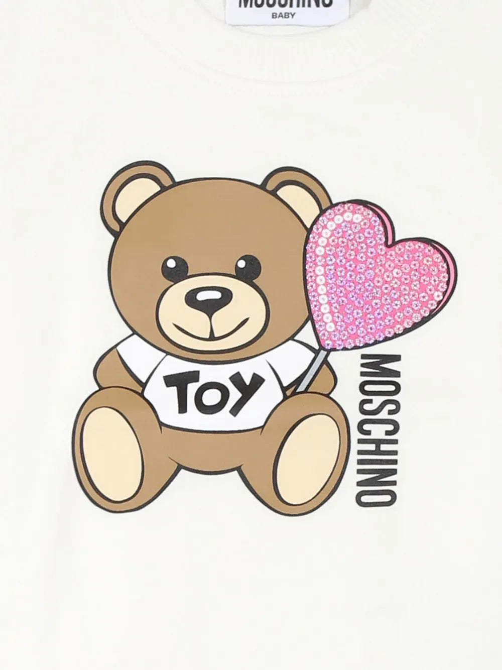 Moschino Baby Ivory Teddy Bear Logo Sweatshirt