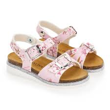 Monnalisa Bambi Pink & White Sandals