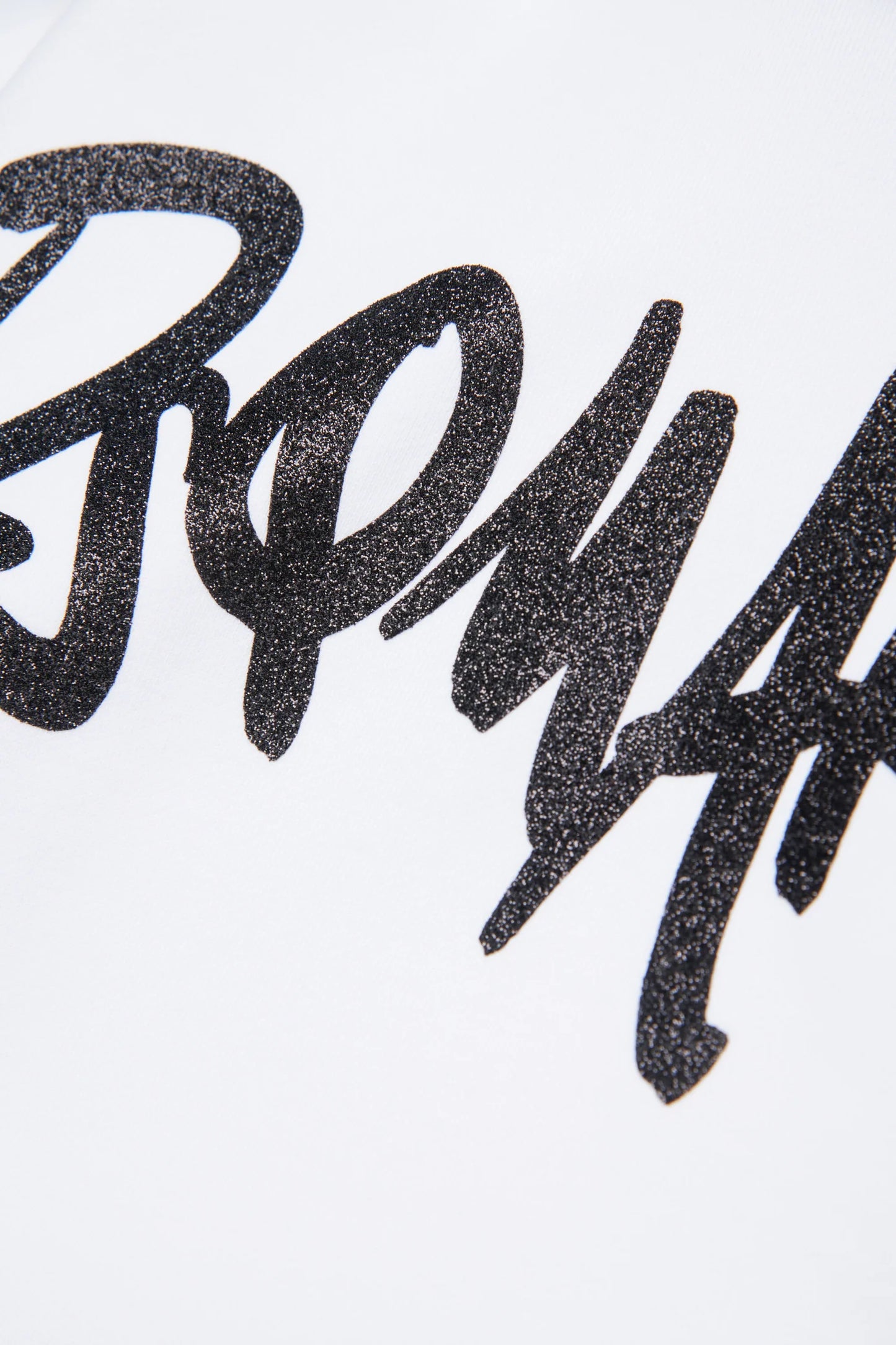 Dsquared2 White & Black Glitter Logo Hoodie