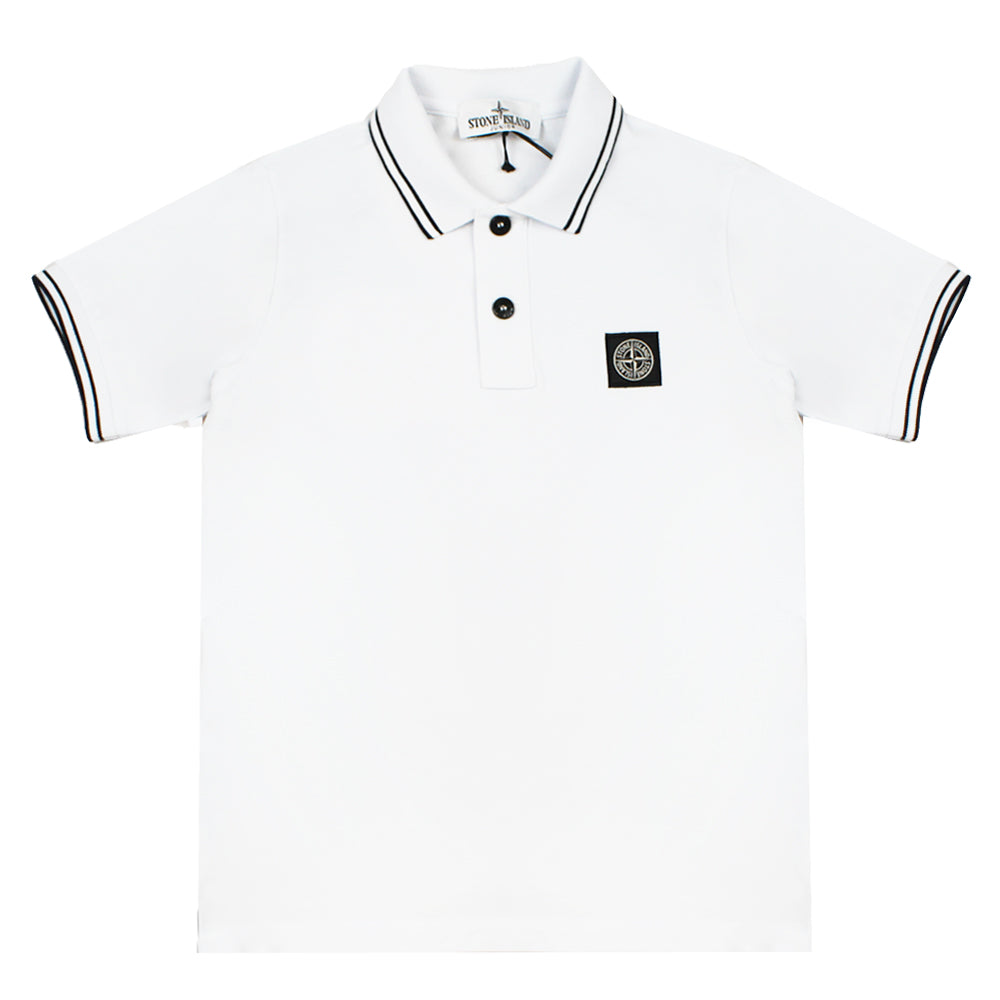 Stone Island White Polo Shirt