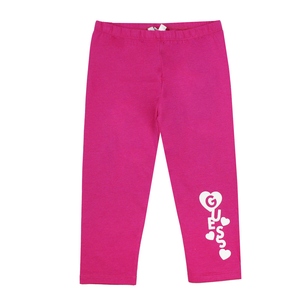 Guess Capri Logo Leggings Bright Pink