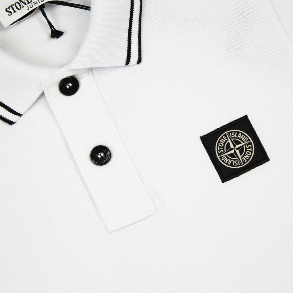 Stone Island White Polo Shirt