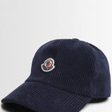 MONCLER NAVY CORDUROY CAP