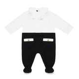 Balmain White/Gold/Black Romper Set
