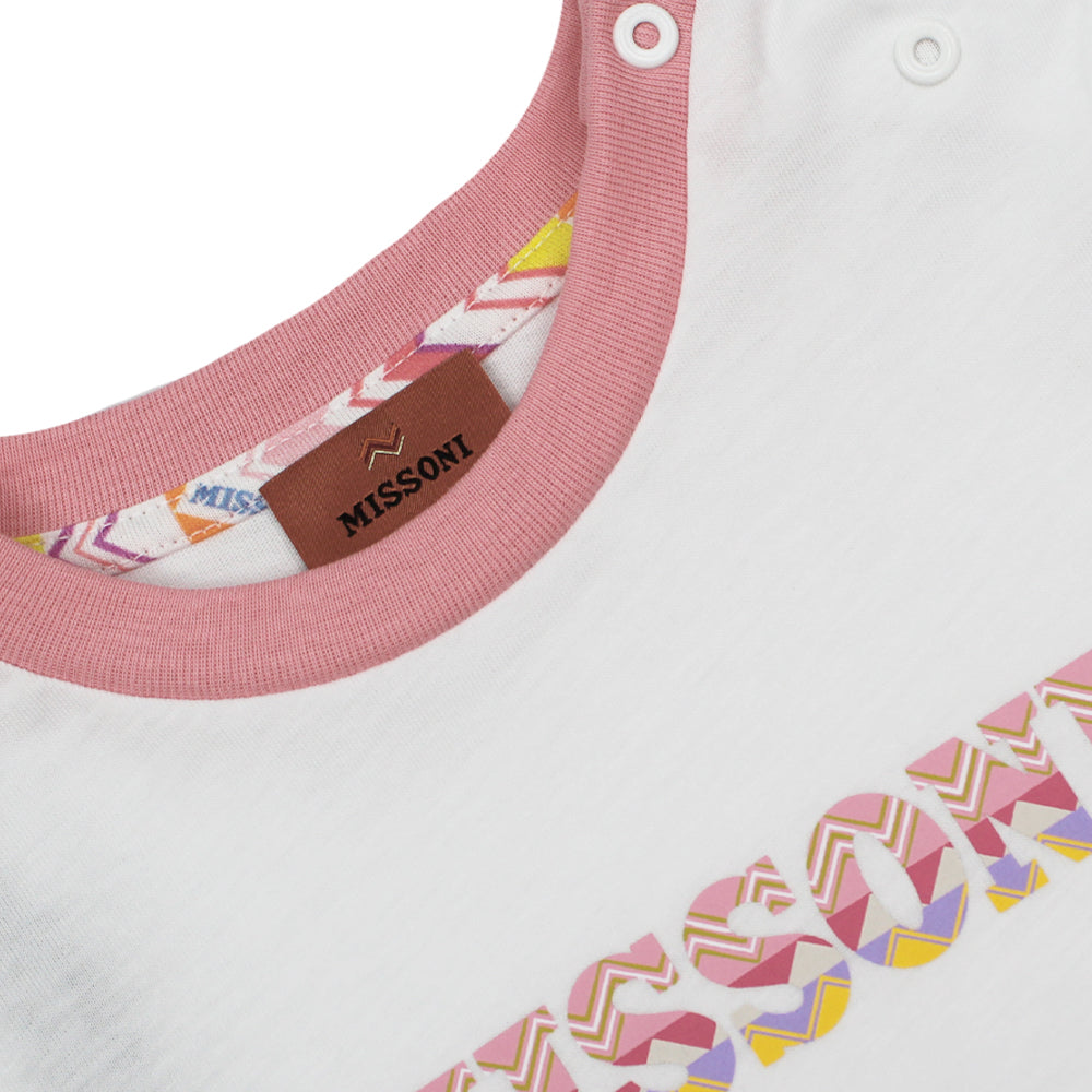 Missoni Baby T-Shirt White and Pink