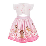 Monnalisa Bambi Flower Pink Dress