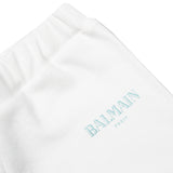 Balmain White/Blue Logo Joggers