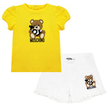 Moschino Teddy Top and Shorts Set Yellow/White