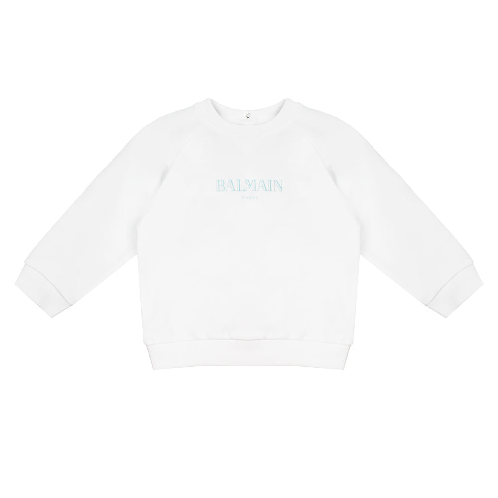 Balmain White/Blue Sweatshirt