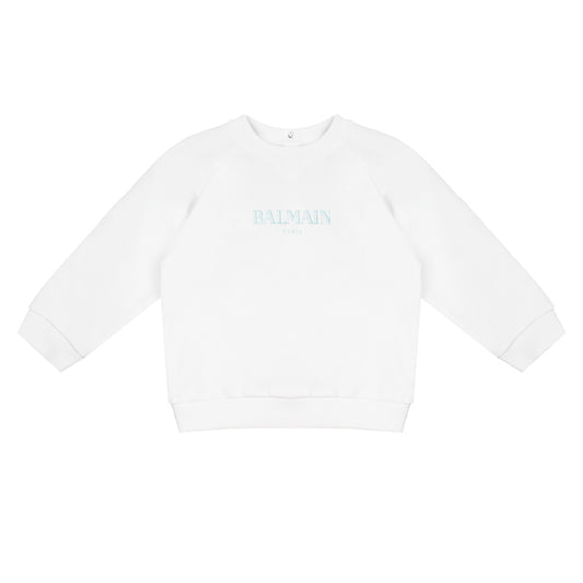 Balmain White/Blue Sweatshirt