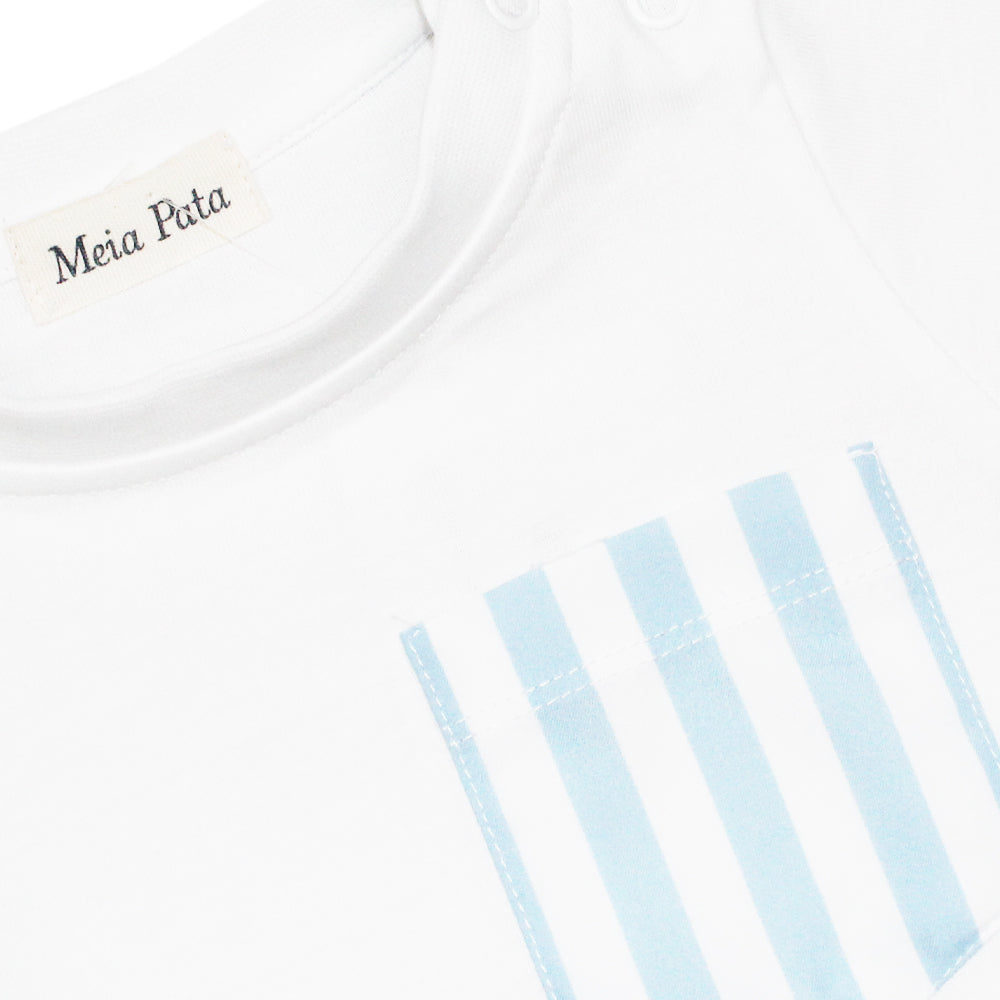 Meia Pata T Shirt Blue Stripes