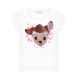 Monnalisa Diamanté Bambi White T-Shirt