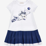 Monnalisa Lola Bunny Navy and White Tennis Dress