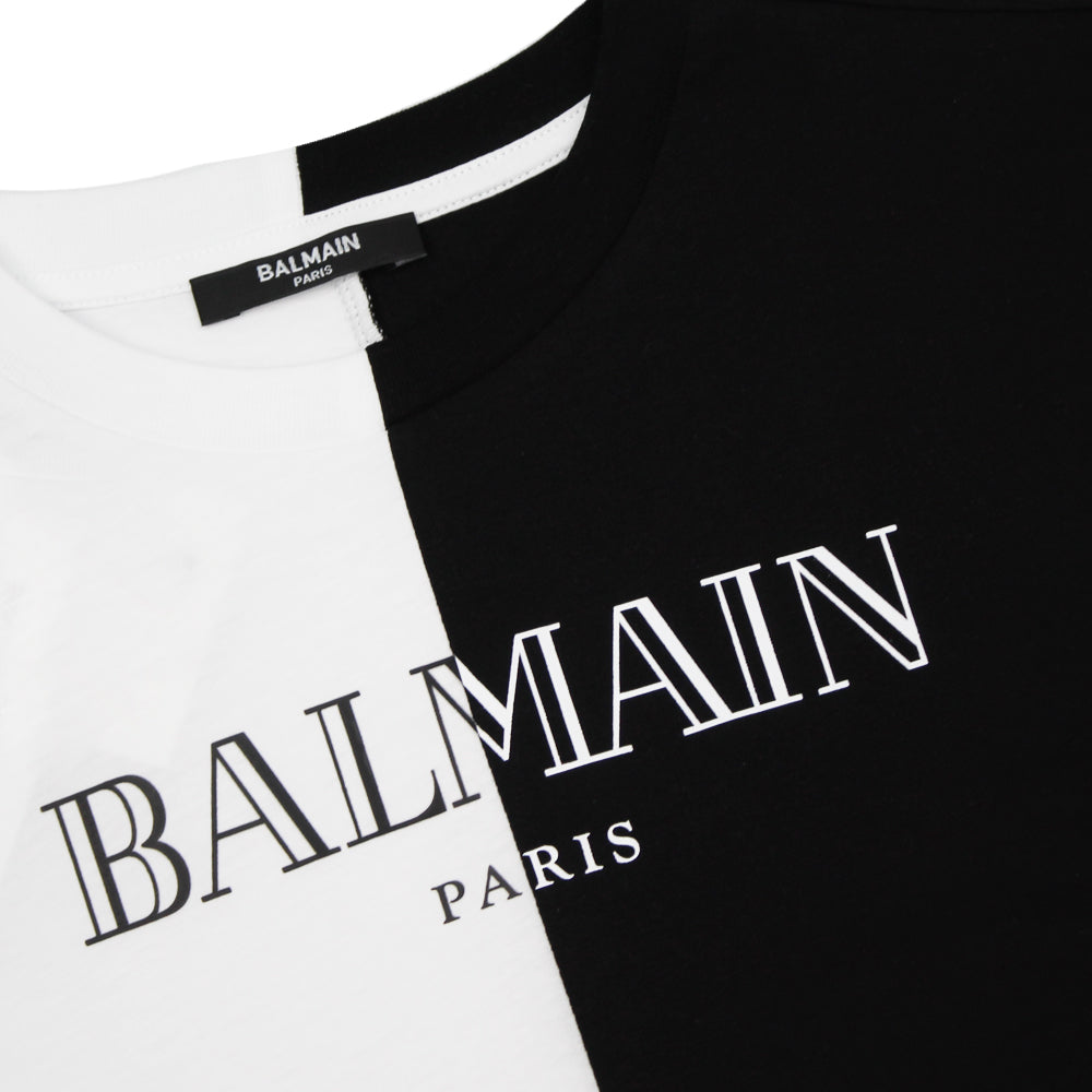 Balmain Black/White Half T-Shirt