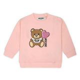Moschino Baby Girls Pink Logo Teddy Sweatshirt