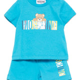 Moschino Baby Blue Logo Teddy Set