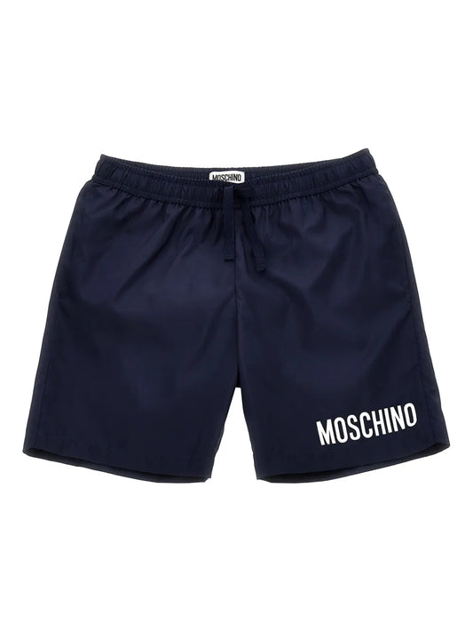 MOSCHINO Logo Navy Swimshorts