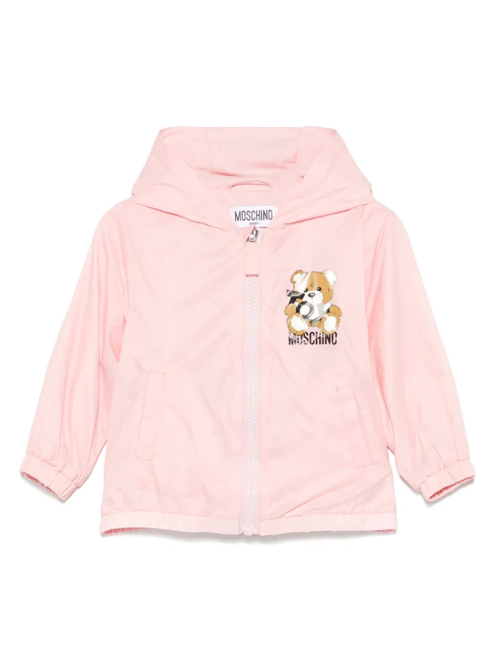 Moschino Girls Pink Logo Teddy Jacket