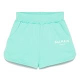 Balmain Green Girls Logo shorts