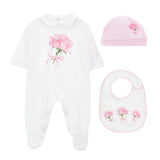 Monnalisa Baby Flower Romper Set