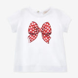 Monnalisa White & Red Bow T-Shirt