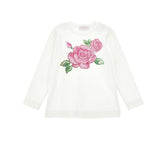 MONNALISA DIAMOND ROSE LONG SLEEVED T SHIRT