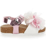 Monnalisa Pink And White Blossom Sandals