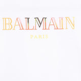 Balmain White Multicoloured Logo T-Shirt