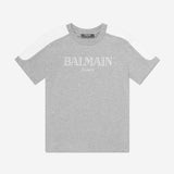 Balmain Grey & White Logo T-Shirt
