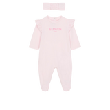 BALMAIN PINK BABYGROW AND MATCHING HAIRBAND