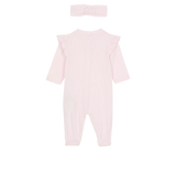 BALMAIN PINK BABYGROW AND MATCHING HAIRBAND
