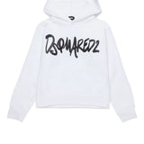 Dsquared2 White & Black Glitter Logo Hoodie