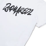 Dsquared2 White & Black Glitter Logo T-Shirt