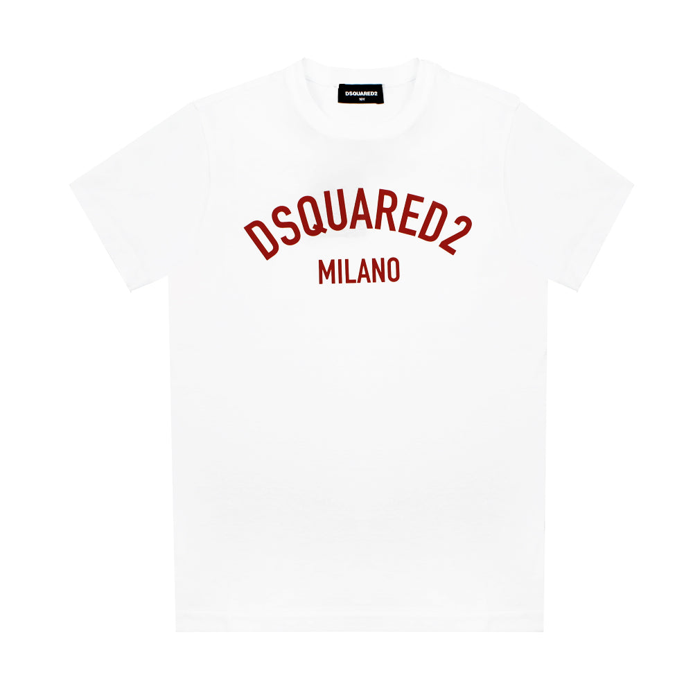 Dsquared2 White T-Shirt with Red Logo