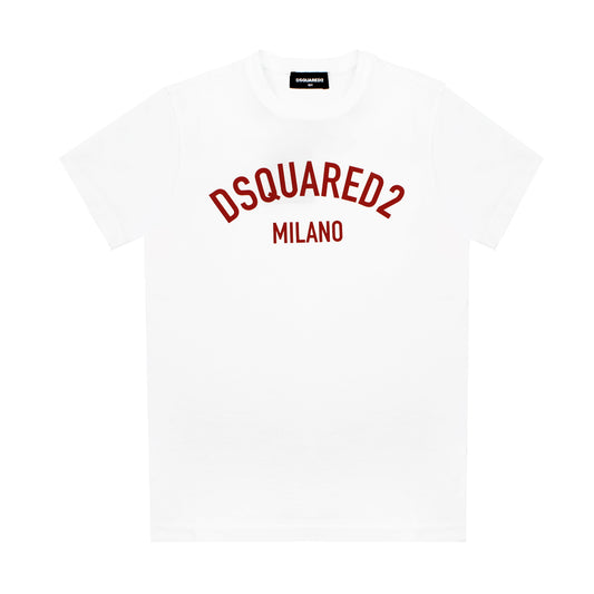 Dsquared2 White T-Shirt with Red Logo