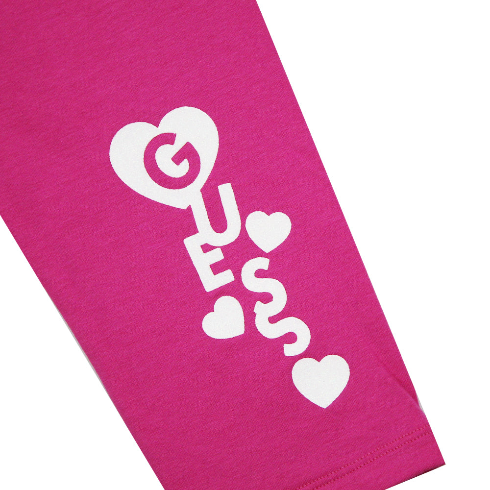 Guess Capri Logo Leggings Bright Pink