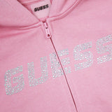 Guess Cropped Hoodie Diamanté Logo