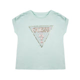 Guess Sequin Logo Mint Green Batwing T-Shirt