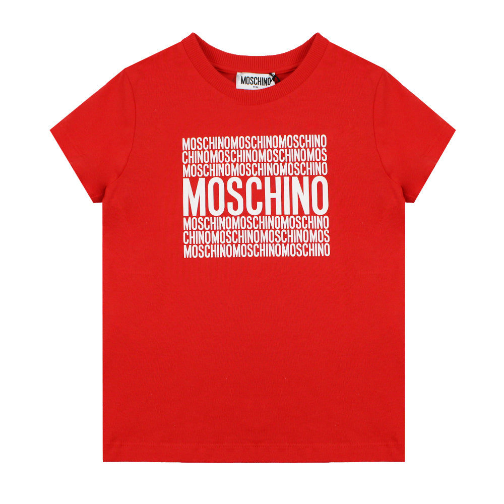 Moschino Repeat Logo Red T-Shirt
