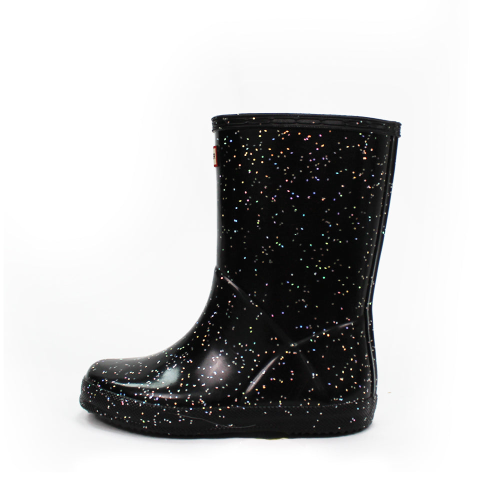 Hunter Black Glitter Weliies