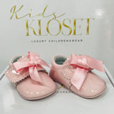 PRETTY ORIGINALS PATENT PINK PRAM SHOE