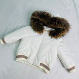 BIMBALO CREAM BOMBER JACKET FUR HOOD