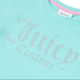 Juicy Couture Aqua Blue Diamante Fitted T-Shirt