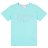 Juicy Couture Aqua Blue Diamante Fitted T-Shirt