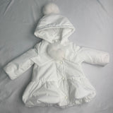 BIMBALO WHITE POM POM COAT