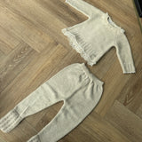 PAZ 2 PIECE LIGHT BROWN AND CREAM SET