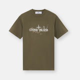 STONE ISLAND GREEN LOGO T SHIRT